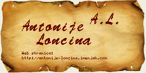 Antonije Lončina vizit kartica
